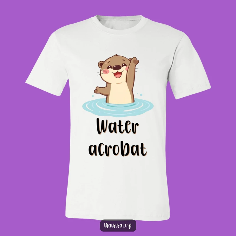 Funny Otter Flipping T-Shirt: Joyful Aquatic Animal Tee