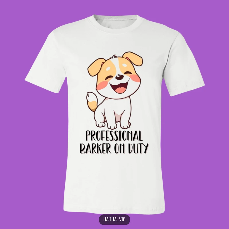 Funny Playful Dog T-Shirt - Joyful Barking Character Tee