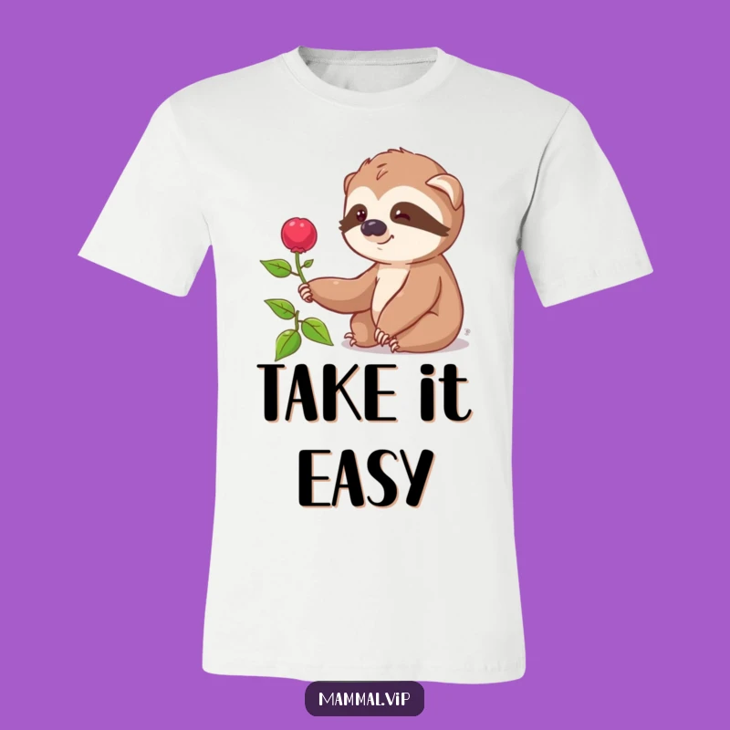 Funny Sloth Berry Reach T-Shirt - Relaxed Animal Apparel Gift