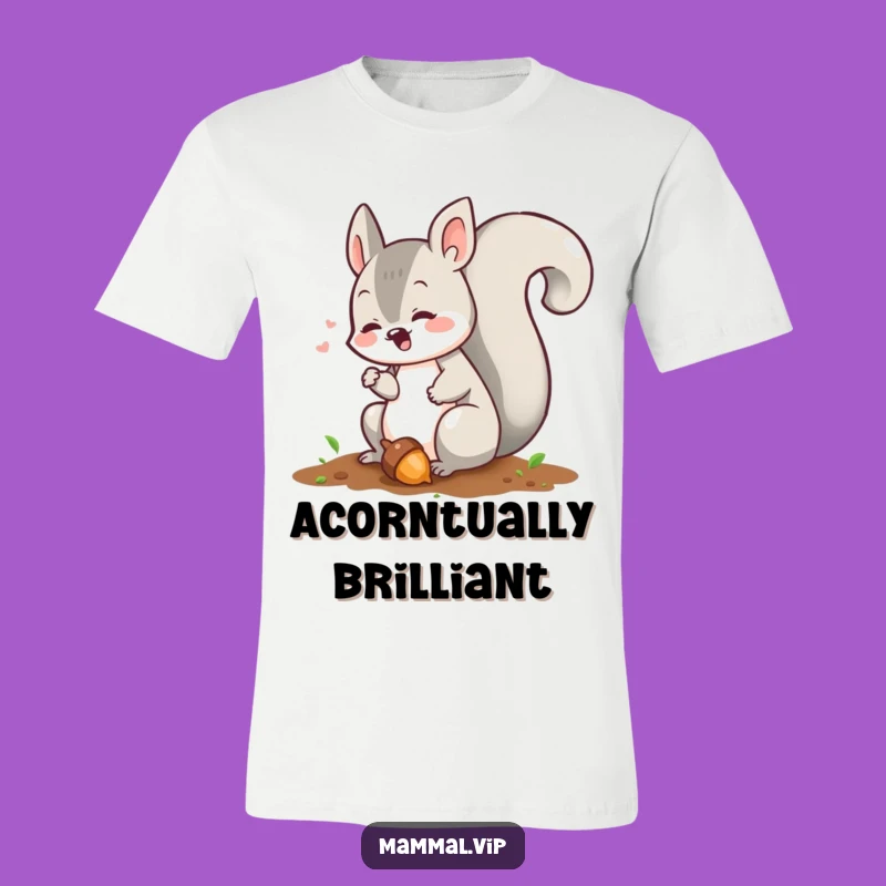 Funny Squirrel Chattering Tee: Playful Acorn Burying Character T-Shirt for Nature Lovers