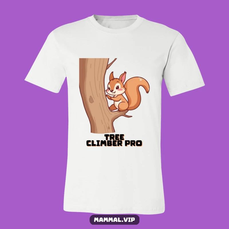 Funny Squirrel Scampering T-Shirt - Energetic Animal Climbing Tee Gift