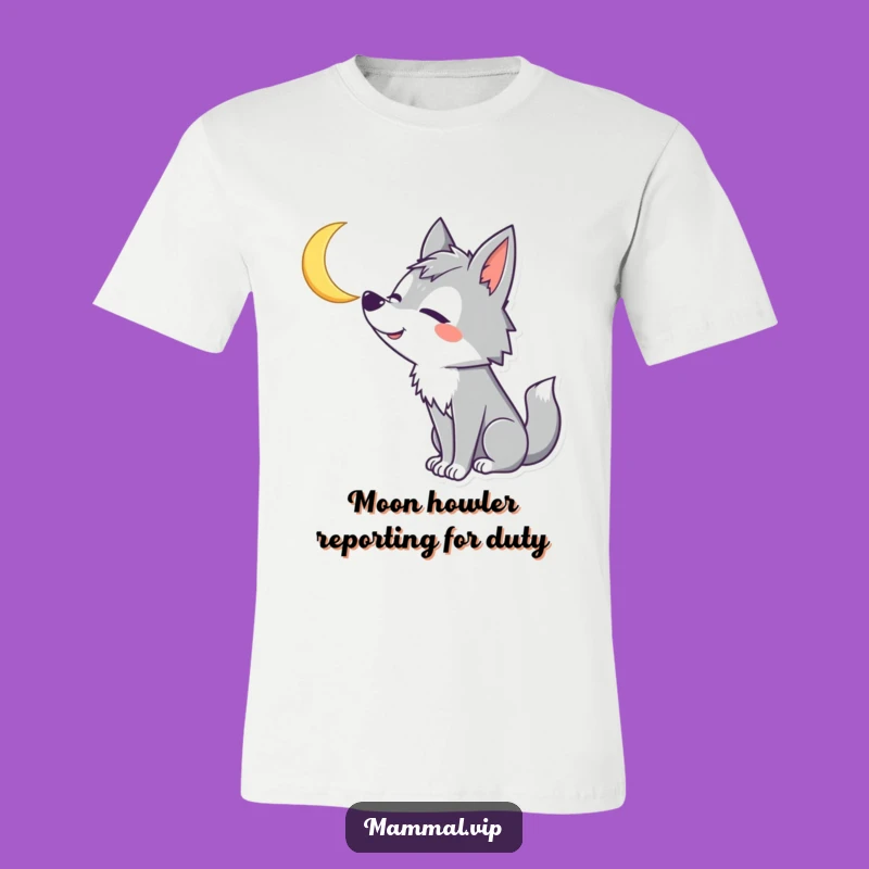Funny Wolf Howling Moon T-Shirt - Wear Your Goofy Smile and Howl Loud!