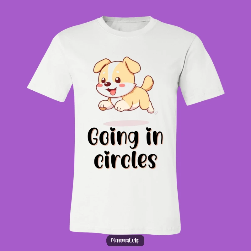Funny Dog Chasing Tail T-Shirt - Comical Pet Graphic Tee Gift