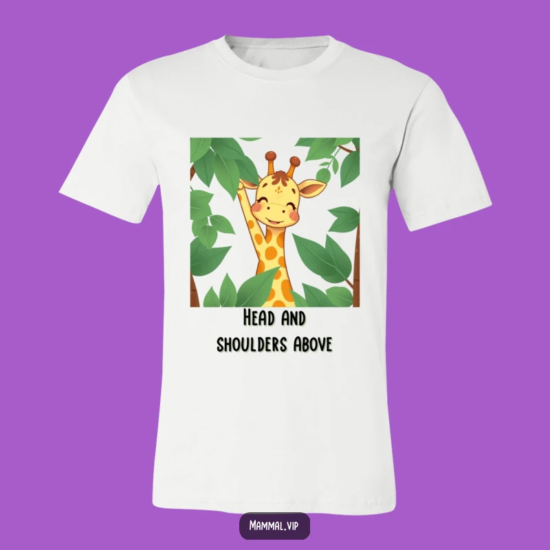 Funny Giraffe T-Shirt: Joyful Reach Character Tee for Dreamers and Achievers