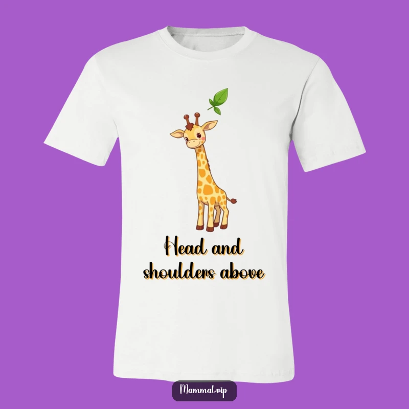 Funny Curious Giraffe T-Shirt - Reach for High Style and Humor!