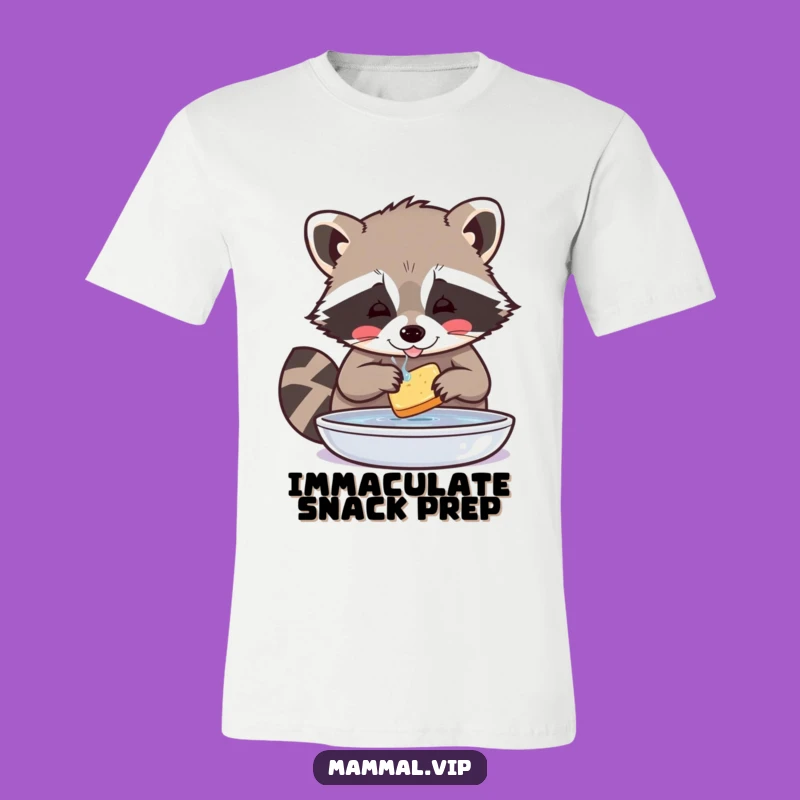 Funny Raccoon Washing Food T-Shirt - Wear Your Meticulous Humor Proudly