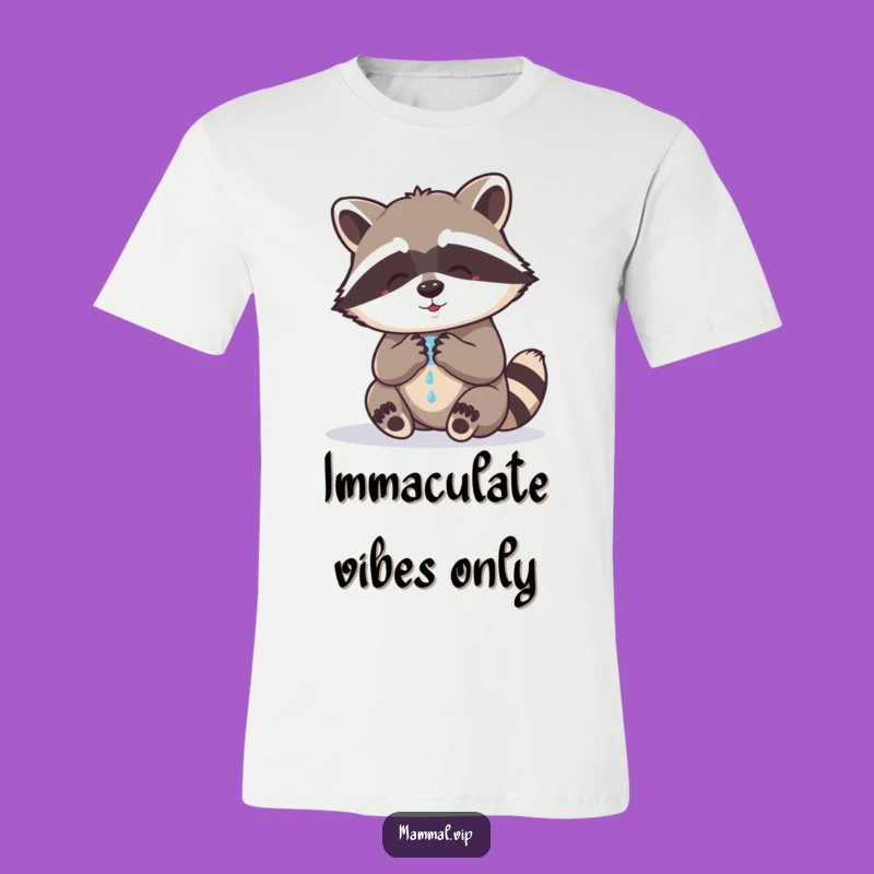 Funny Raccoon Washing Paws T-Shirt: Comical Apparel for a Clean Sweep