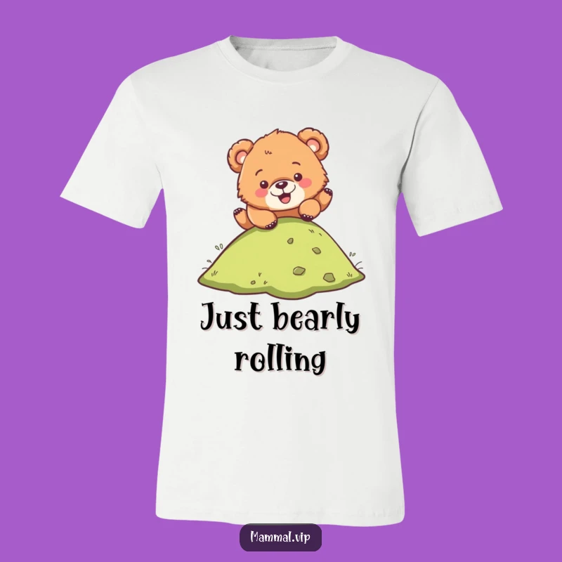 Funny Bear Cub T-Shirt: Hilarious Tumbling Character for Playful Vibes