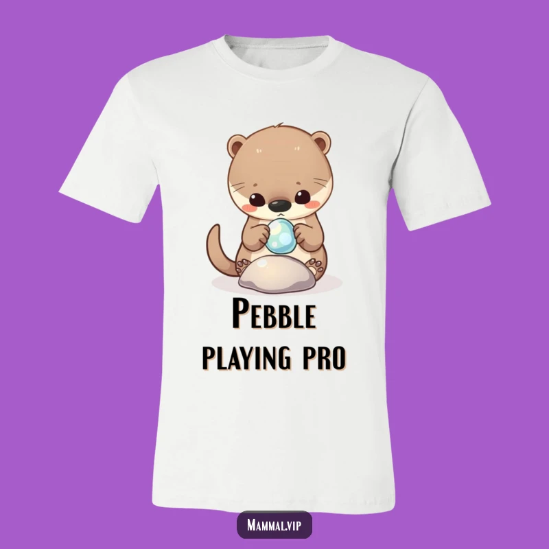 Funny Otter Pebble T-Shirt: Curious Critter Tee, Awesome Funny Gift Idea