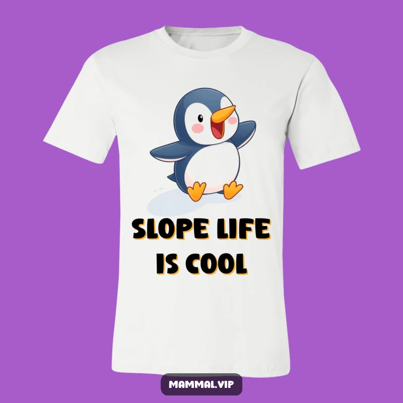 Funny Penguin Slope T-Shirt - Waddle Your Way to Laughter!