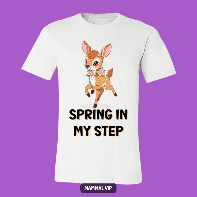 Funny Deer Fawn Prancing T-Shirt - Whimsical Springtime Fun Gift