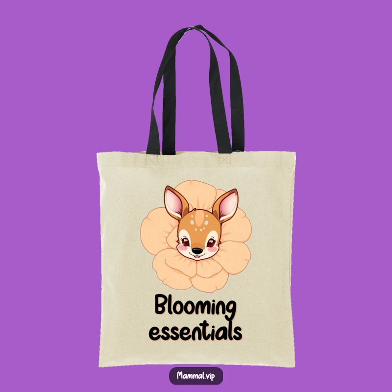Funny Deer Flower Peek Tote Bag: Carry Your Charm