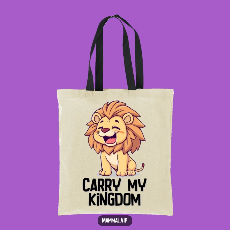 Funny Proud Lion Tote Bag: Happy Roar Humor, Perfect Majestic Gift for Shoppers