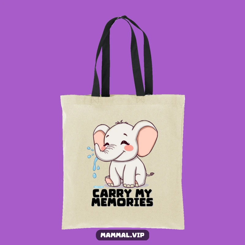 Funny Joyful Elephant Tote Bag: Playful Spray Humor, Perfect Splashy Gift for Shoppers