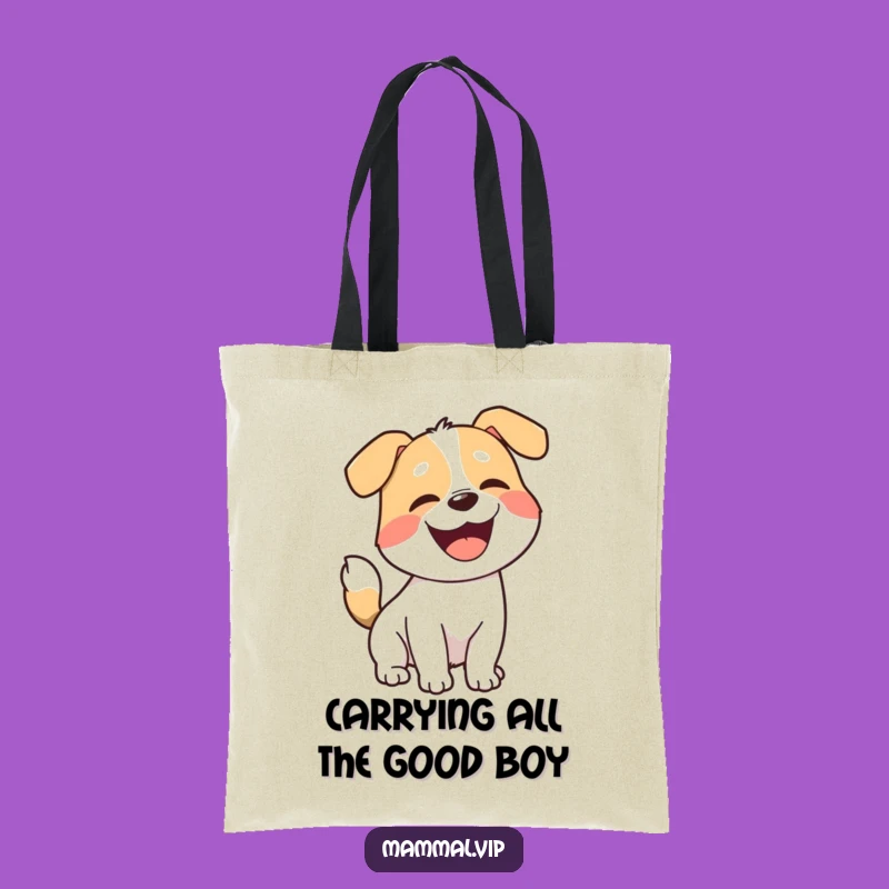 Funny Joyful Dog Tote Bag - Playful Barking Shopping Bag