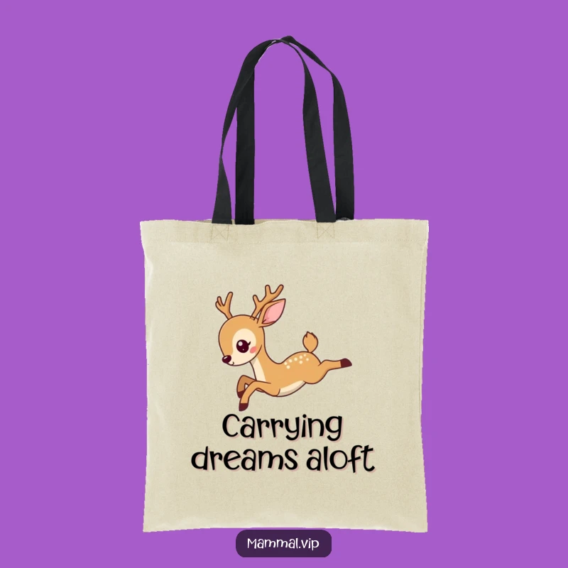 Funny Deer Leaping Tote Bag: Carry Your Essentials with Graceful Humor