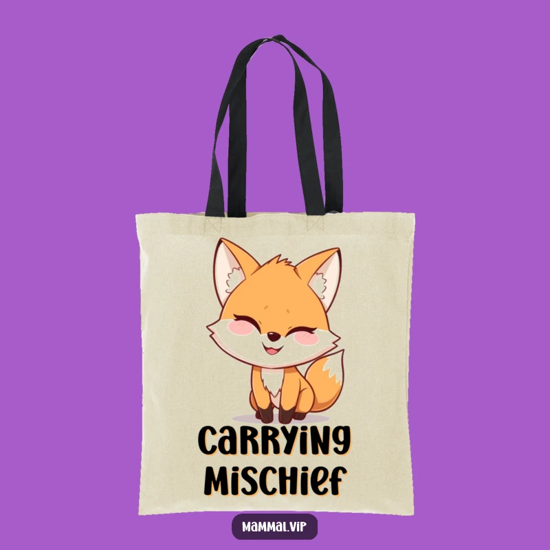 Funny Fox Sneaking Tote Bag: Mischievous Grin Carry-All, Chic Funny Gift