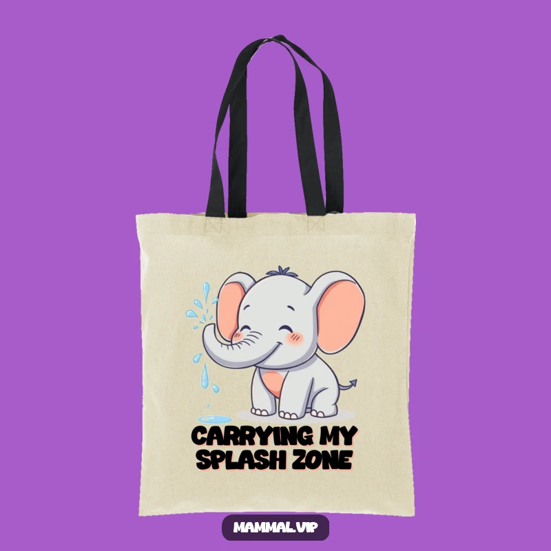 Funny Elephant Tote Bag: Grinning Water Sprayer Character for Playful Outings