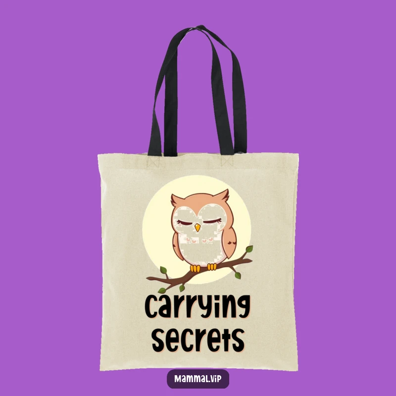 Funny Winking Owl Tote Bag: Sly Nighttime Humor, Perfect Whimsical Gift for Shoppers