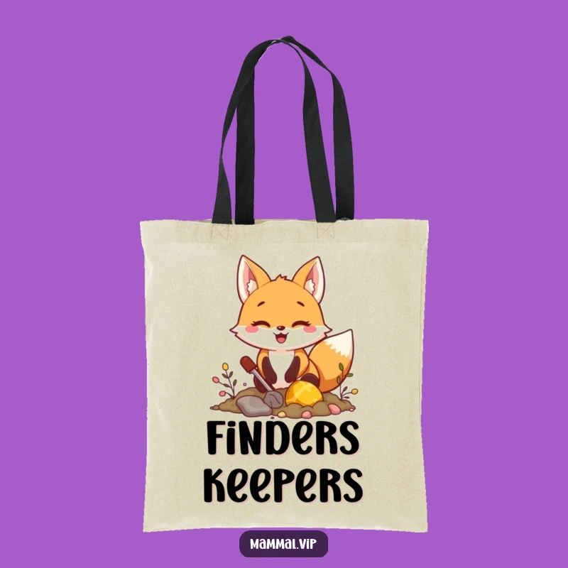 Funny Fox Treasure Dig Tote Bag: Carry Your Finds
