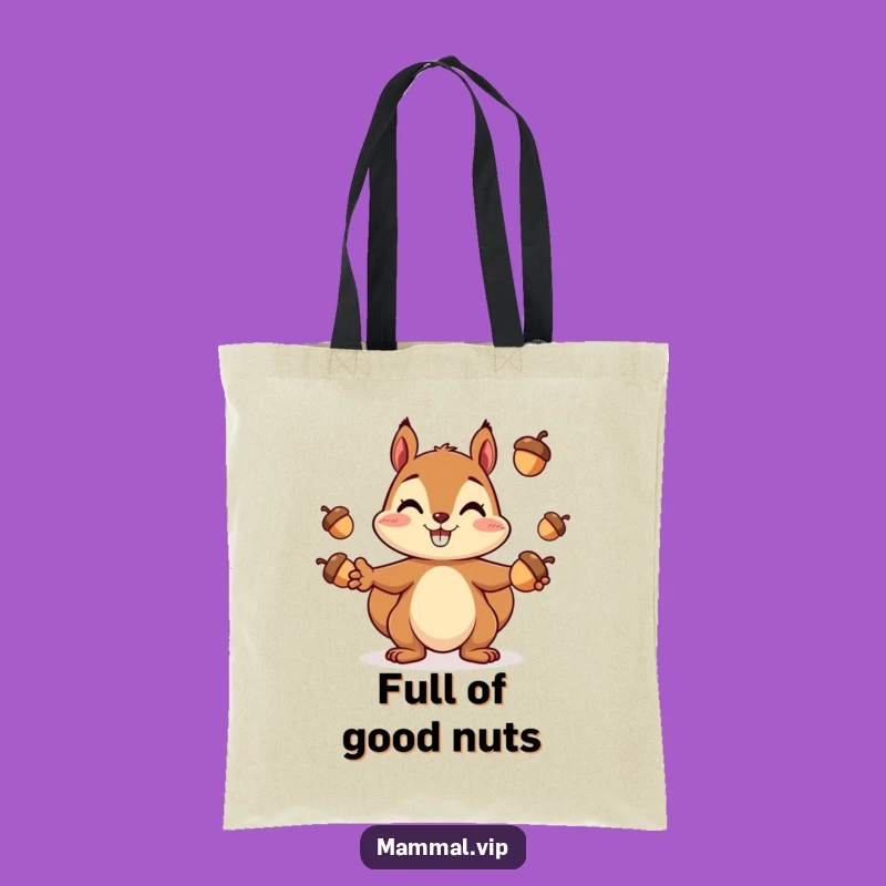 Funny Squirrel Juggling Tote Bag: Cheerful Acorn Carry-All Gift