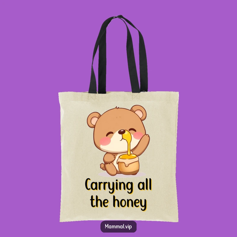 Funny Bear Honey Pot Tote Bag: Giggling Yogi Carry-All, Chic Funny Gift