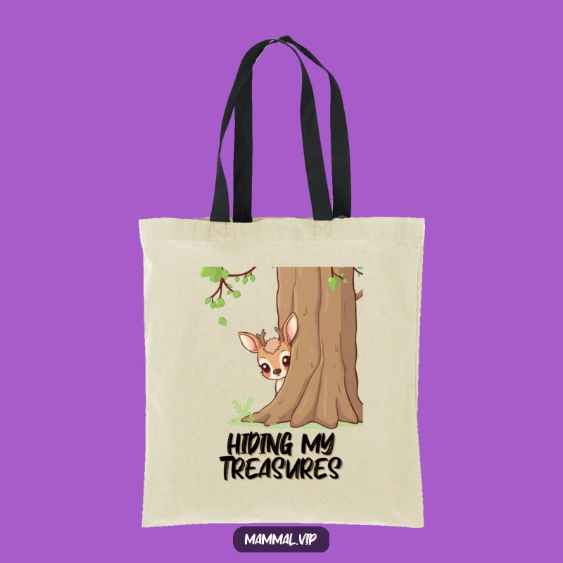 Funny Deer Peeking Tote Bag: Carry Your Curiosity, Great Nature Gift