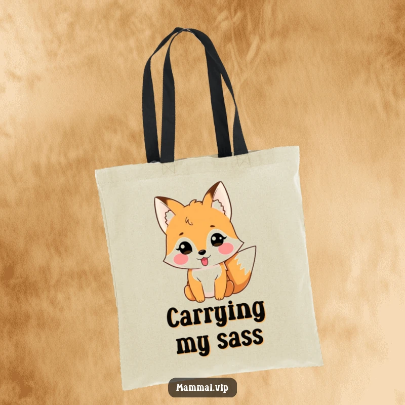 Funny fox sticking its tongue out, a humorous and practical tote bag.