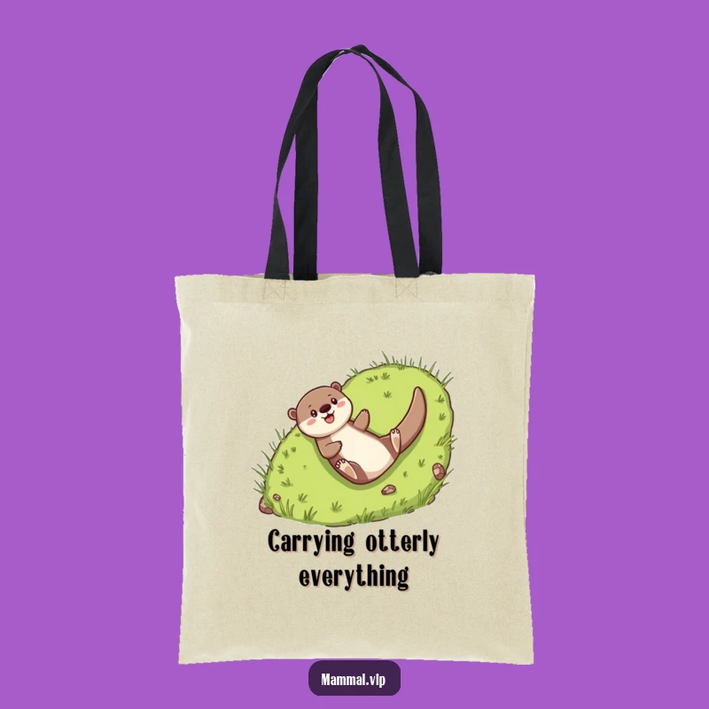 Funny Otter Sliding Tote Bag: Carry Your Fun with Cheerful Character's Design