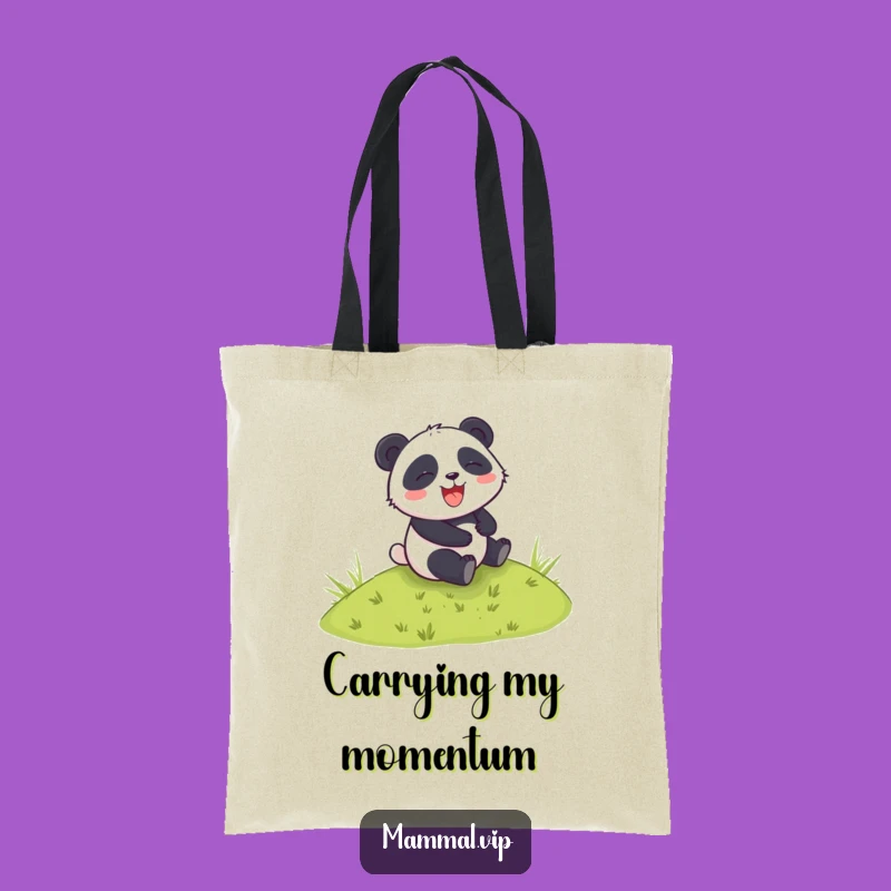 Funny Panda Tote Bag: Carry Your Laughs Downhill!
