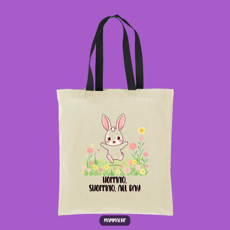Funny Rabbit Tote Bag: Bouncy Flower Hopper, Practical Funny Gift