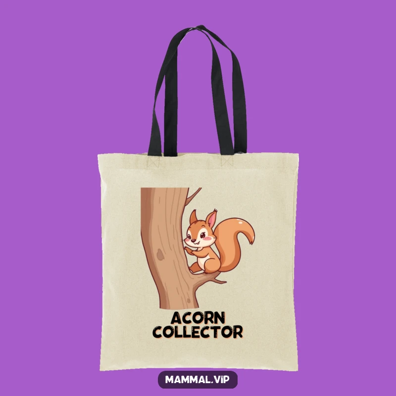 Funny Squirrel Scampering Tote Bag - Energetic Animal Climbing Carryall Gift