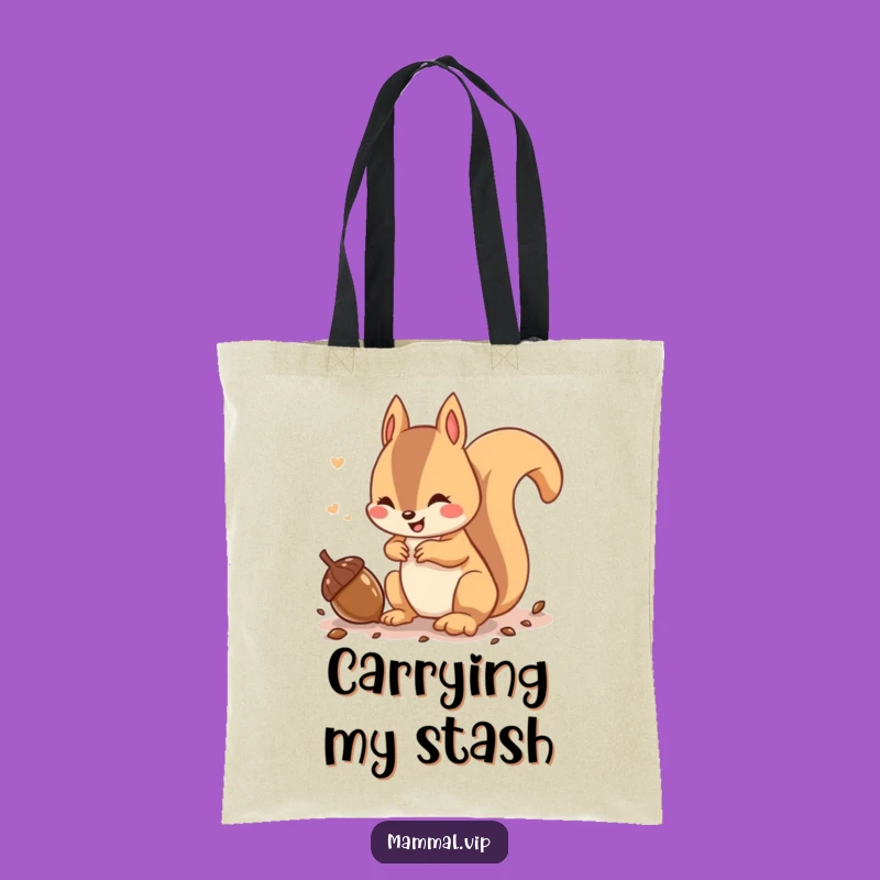 Funny Squirrel Tote Bag: Carry Your Treasures with This Acorn Design