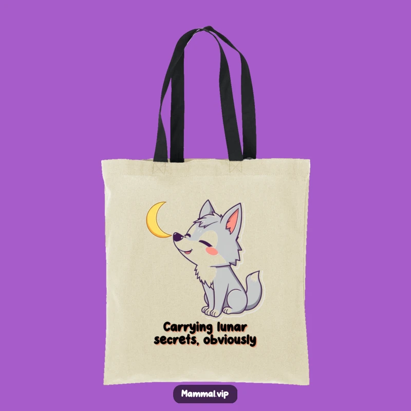 Funny Wolf Howling Moon Tote Bag - Carry Humor and Goofy Smiles Everywhere