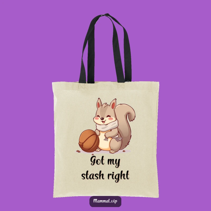 Funny Squirrel Scarf Tote Bag: Carry Your Treasures with Adorable Prep
