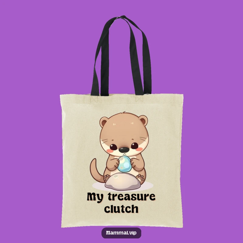 Funny Otter Pebble Tote Bag: Curious Critter Carry-All, Chic Funny Gift