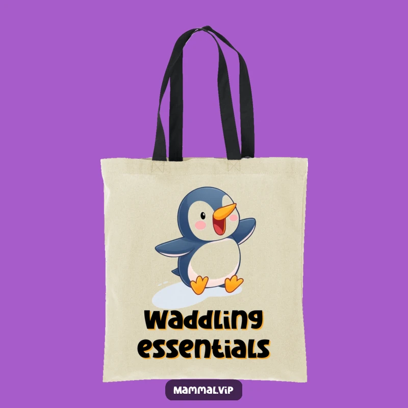 Funny Penguin Slope Tote Bag - Carry Winter Fun with Humor!